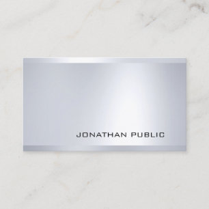 Glamourous Silver Look Elegant Modern Cool Plain Business Card