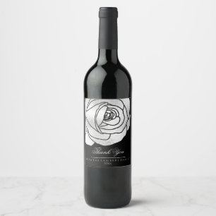 Glamourous, Silver Rose Wine Label