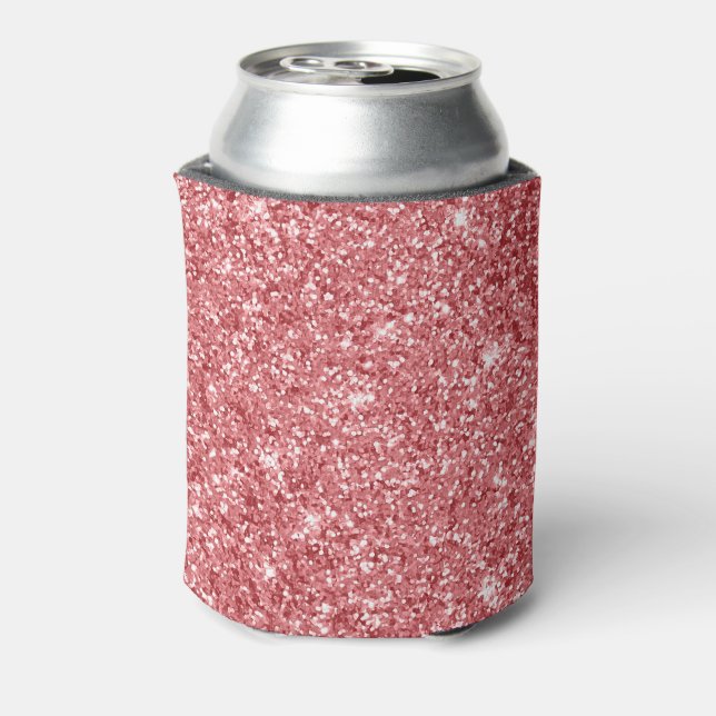 Glamourous Sparkly Pink Glitter Can Cooler (Can Back)