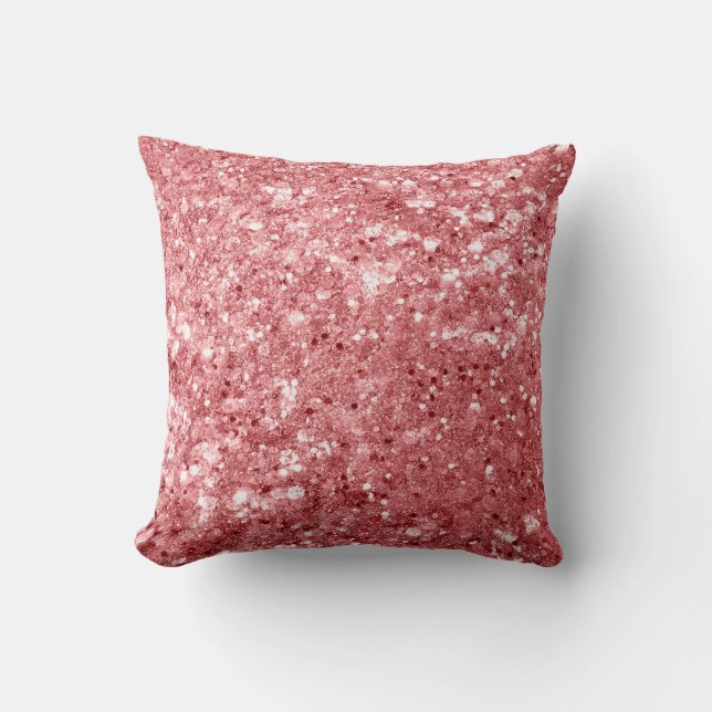 Glamourous Sparkly Pink Glitter Cushion (Front)