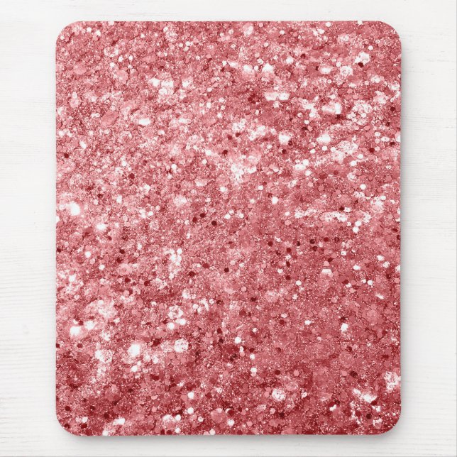 Glamourous Sparkly Pink Glitter Mouse Pad (Front)