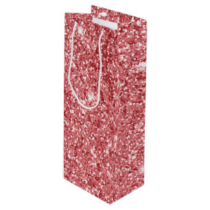 Glamourous Sparkly Pink Glitter Wine Gift Bag