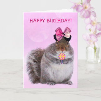 Glamourous Squirrel Birthay Card