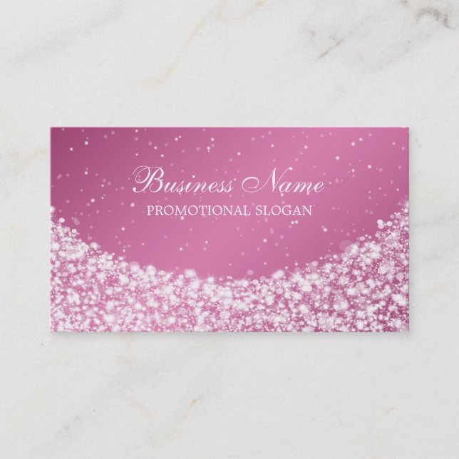 Glamourous Star Sparkle Pink Business Card (Front)