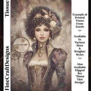 Glamourous Steampunk Woman DM2LF Decoupage Tissue Paper