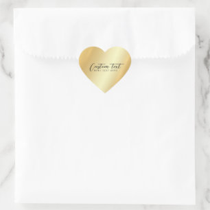 Glamourous Template Your Custom Text Elegant Gold Heart Sticker