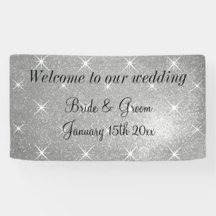 Glamourous top wedding party welcome banner sign