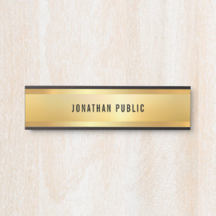 Glamourous Trendy Faux Gold Modern Template Door Sign