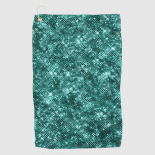 Glamourous Turquoise Sparkle Dots Elegant Chic Golf Towel