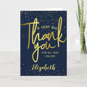 Glamourous Very Big Thank You Navy Gold Card