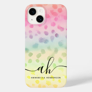 Glamourous Watercolor Dots Gradient Colour Name Case-Mate iPhone 14 Case