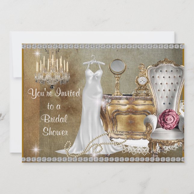 Glamourous Wedding SHOWER INVITATION (Front)