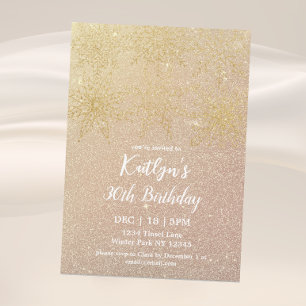 Glamourous Winter Glitter 30th Birthday Invitation