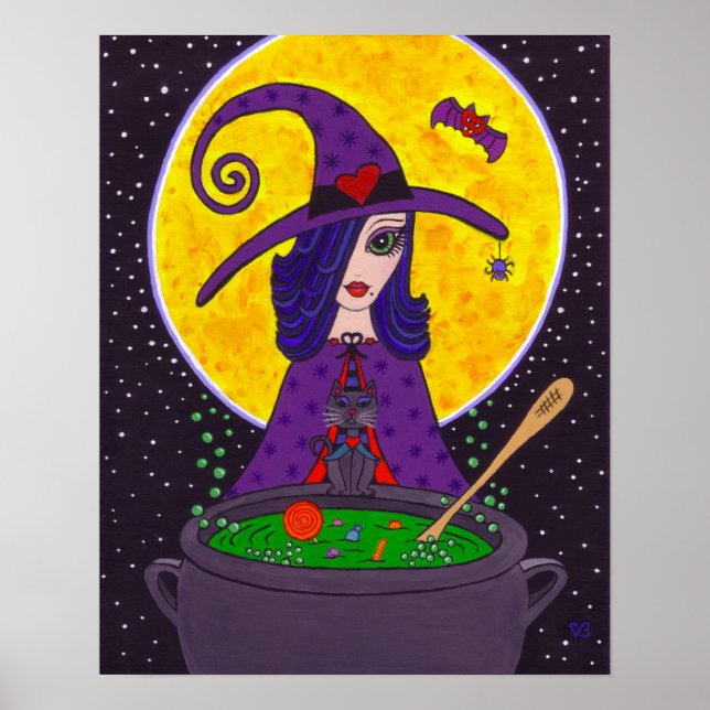 Glamourous Witch Halloween Poster (Front)