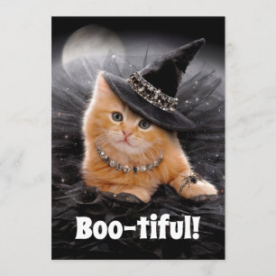 Glamourous Witch Kitten Invitation