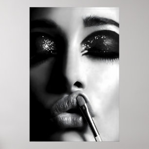 Glamourous Woman Makeup Poster, Vintage Fashion Poster