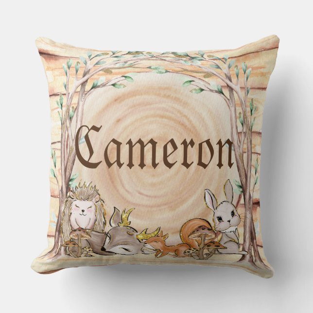 Glamourous Woodland Baby Animals Cushion (Front)