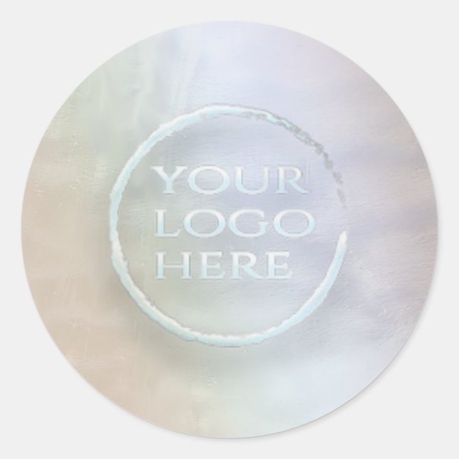 Glamourous YOUR LOGO iridescent  pearl holographic Classic Round Sticker (Front)