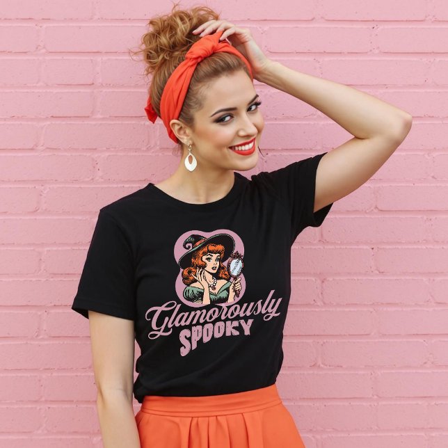 Glamourously Spooky Retro Witch Halloween Shirt (Glamorously Spooky Retro Witch Halloween Shirt.)