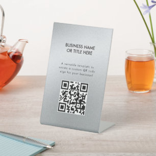 Glamour's Silver Beauty Salon Pedestal Sign