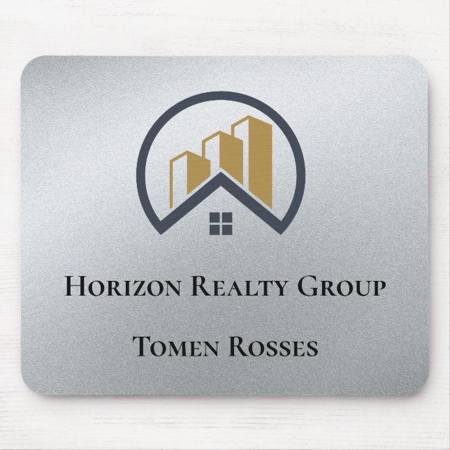 Glamour's Silver | Black and White Real Estate Mouse Pad (Front)