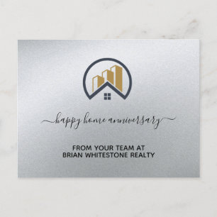 Glamour's Silver Black and White Real Estate Postcard