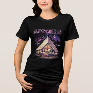 Glamp Mode On Cosy Luxury Camping Night Scene Tri-Blend Shirt