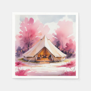 Glamping Bachelorette Weekend Watercolor Napkin