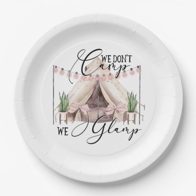 Glamping  Camping  Paper Plate (Front)