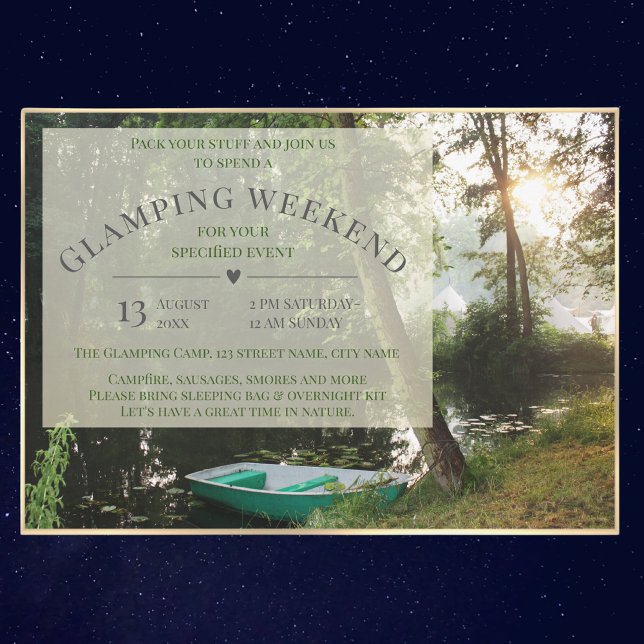Glamping Camping Weekend card Invitation (Creator Uploaded)