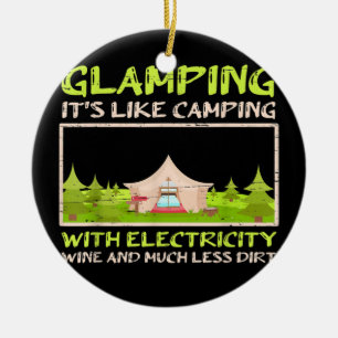 Glamping Camping With Electricity Wine Dirt Camp Ceramic Tree Decoration