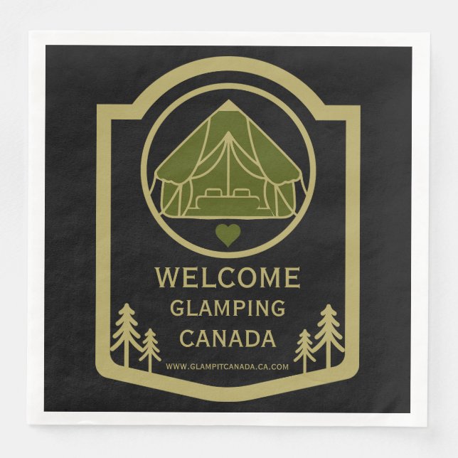 Glamping Canada Business Napkin (Front)