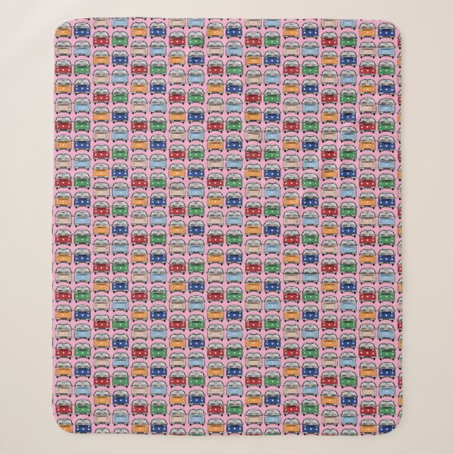 Glamping Classic Retro Campervan fandom VDub  Sherpa Blanket (Front)