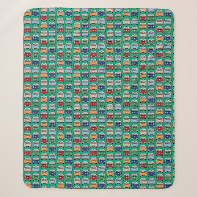 Glamping Classic Retro Campervan fandom VDub  Sherpa Blanket (Front)