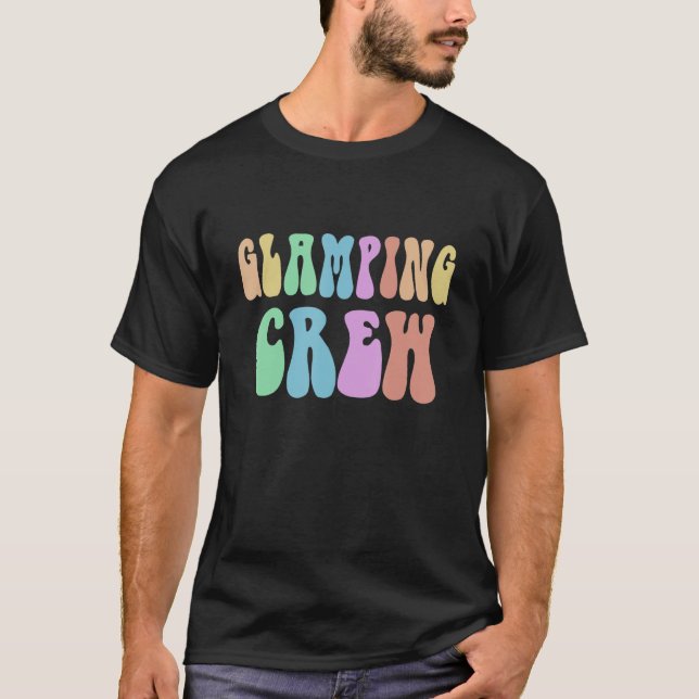 GLAMPING CREW Happy Glamper Girl Camping 60's Glam T-Shirt (Front)