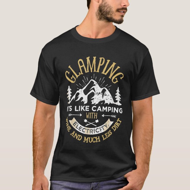 Glamping Definition  Glamper Women Wine Funny Camp T-Shirt (Front)