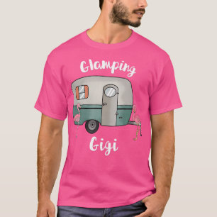 Glamping Gigi Womens Camping Rv Vintage Flamingos T-Shirt