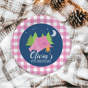Glamping Girl Camping Birthday party plates