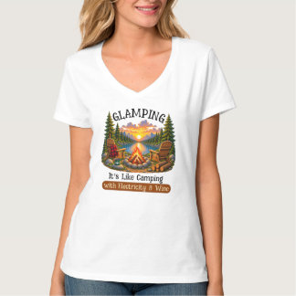 Glamping It's Like Camping Womens T Shirt