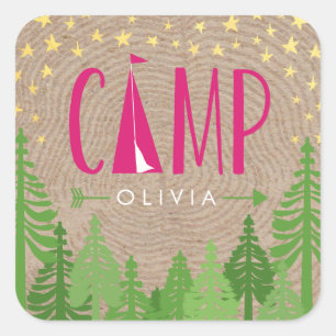 Glamping Personalised Sticker