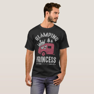 Glamping Princess Cute Camping Glamper Distressed T-Shirt