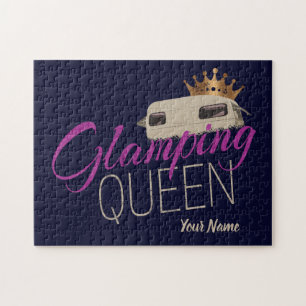 Glamping Queen Camping with vintage caravans Jigsaw Puzzle