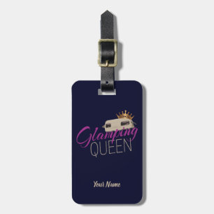 Glamping Queen Camping with vintage caravans Luggage Tag