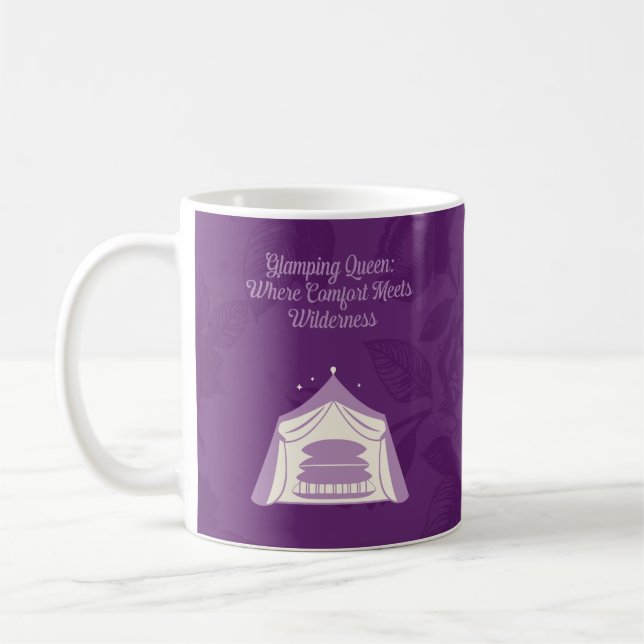 Glamping Queen Comfort Meets Wilderness Design Coffee Mug (Left)
