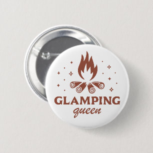 Glamping queen girl funny camping boho aesthetic 6 cm round badge