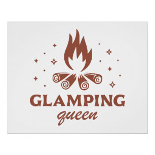 Glamping queen girl funny camping boho aesthetic poster