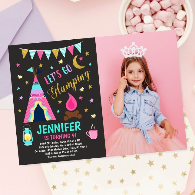Glamping Sleepover Birthday Party  Invitation (Creator Uploaded)