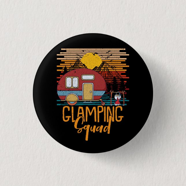Glamping Squad Matching Family Girls Camping Trip  3 Cm Round Badge (Front)