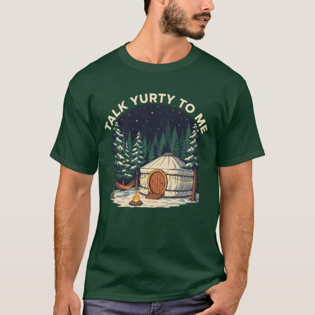 Glamping Yurt Adventure Retro Camping Funny T-Shirt (Front)