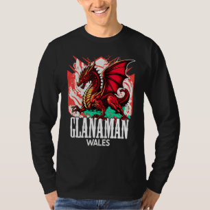Glanaman Wales Welsh Flag Y Ddraig Goch Dragon T-Shirt